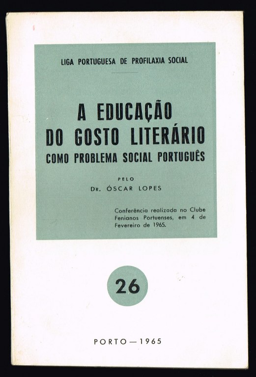 A EDUCA��O DO GOSTO LITER�RIO como problema social portugu�s
